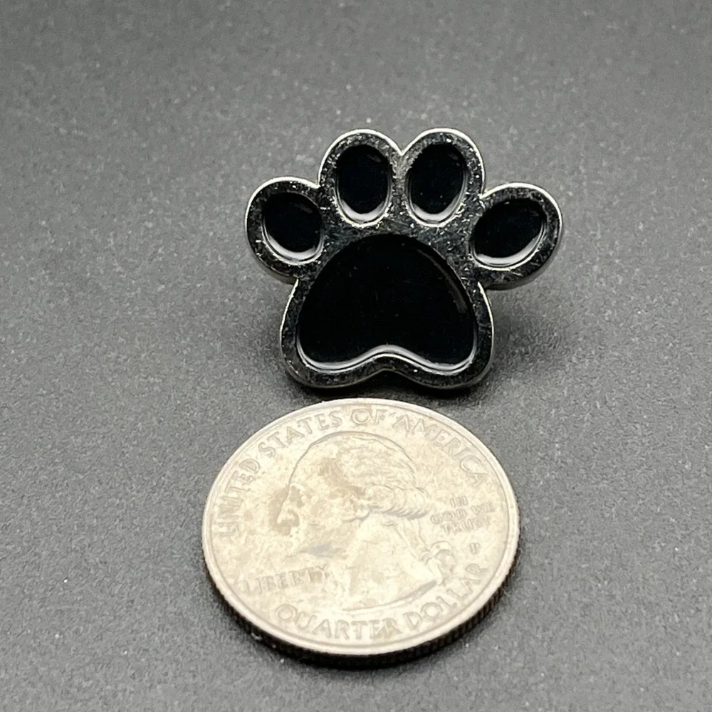 Animal Paw Print Silver‎ Tone Border Lapel Hat Pin
